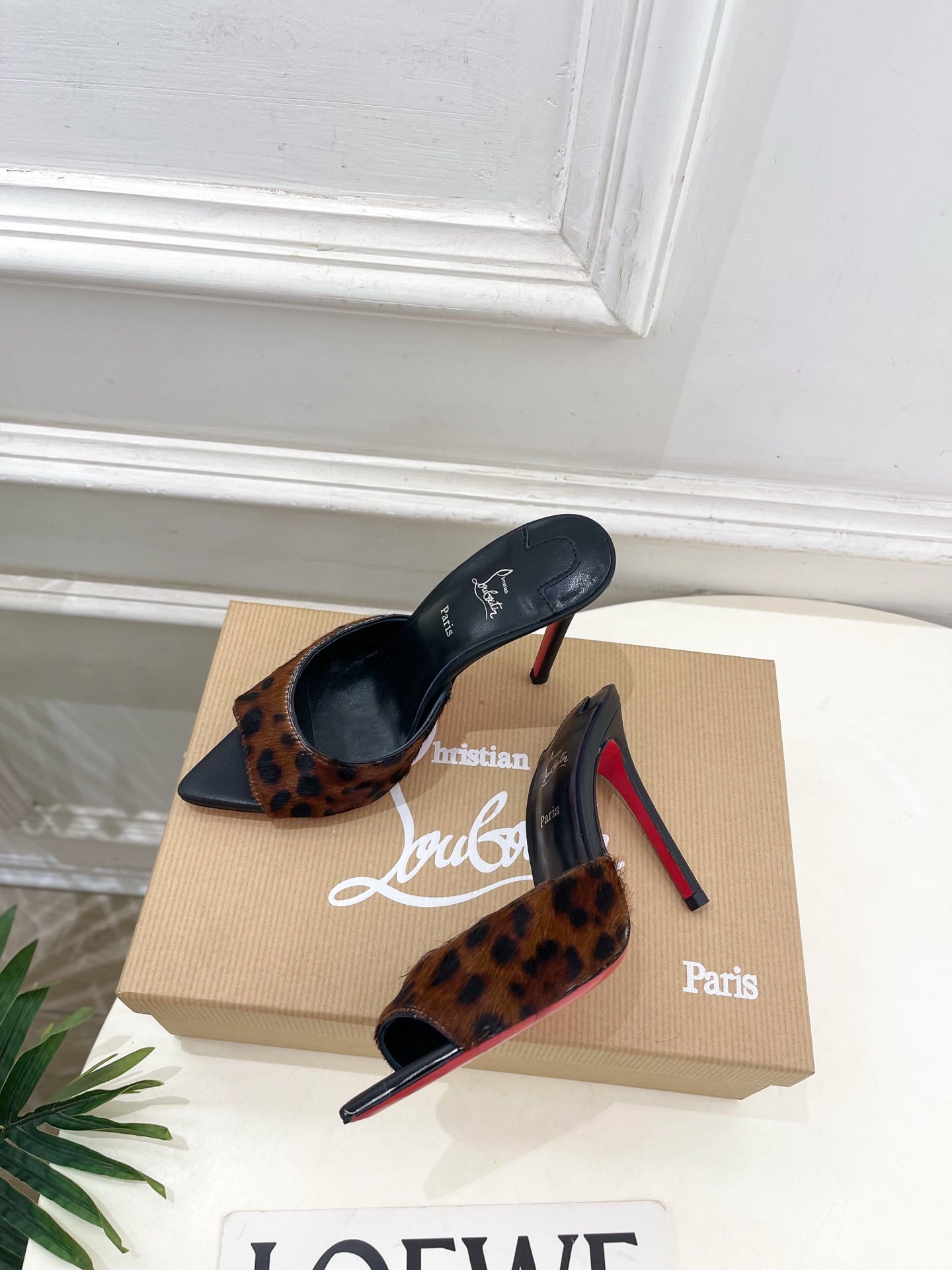 CL 26SS Slingback 100 Dark Brown Black Leopard Leather 586570