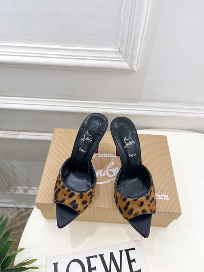 CL 26SS Slingback 100 Brown Black Leopard Leather 586571