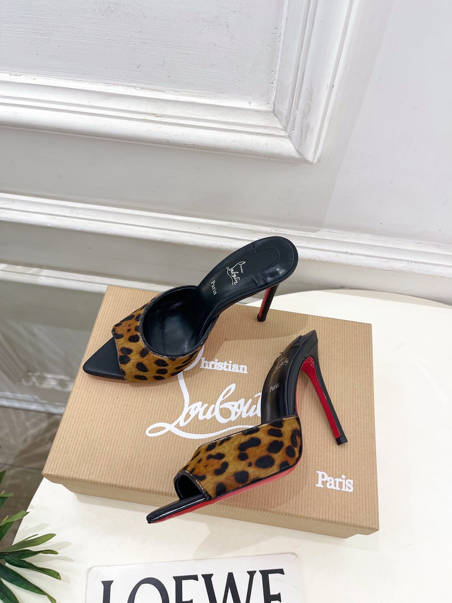 CL 26SS Slingback 100 Brown Black Leopard Leather 586571