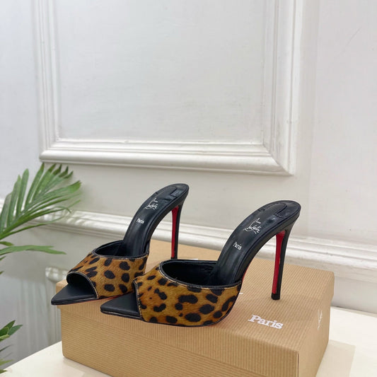 CL 26SS Slingback 100 Brown Black Leopard Leather 586571