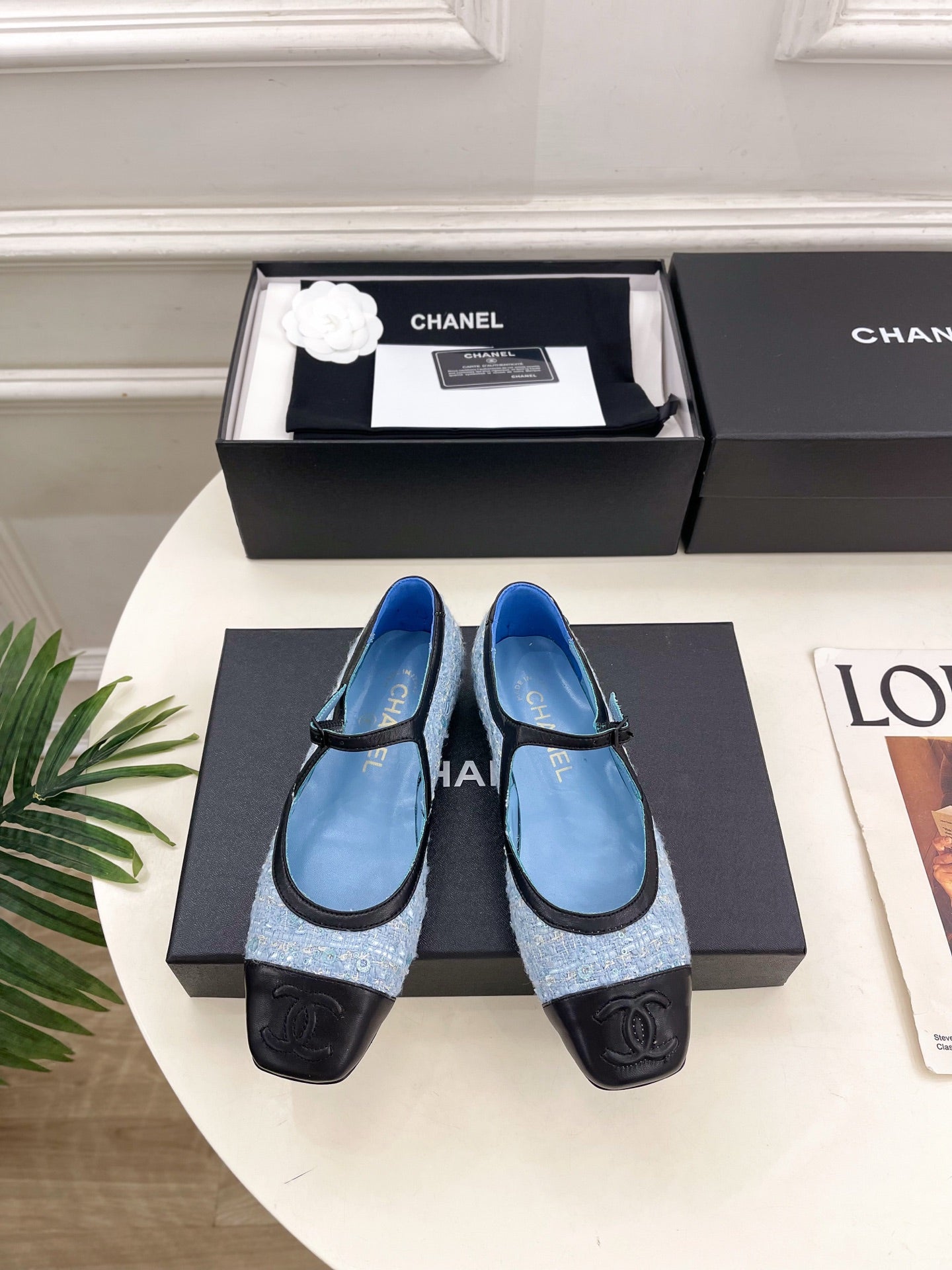 Chanel 2026 Mary Jane Flats Leather Sheepskin Tweed 831380