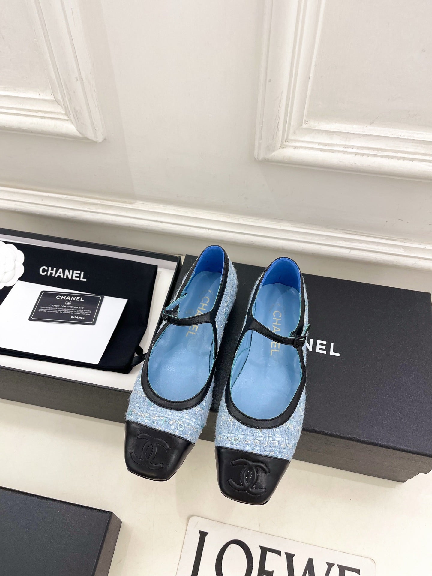 Chanel 2026 Mary Jane Flats Leather Sheepskin Tweed 831380