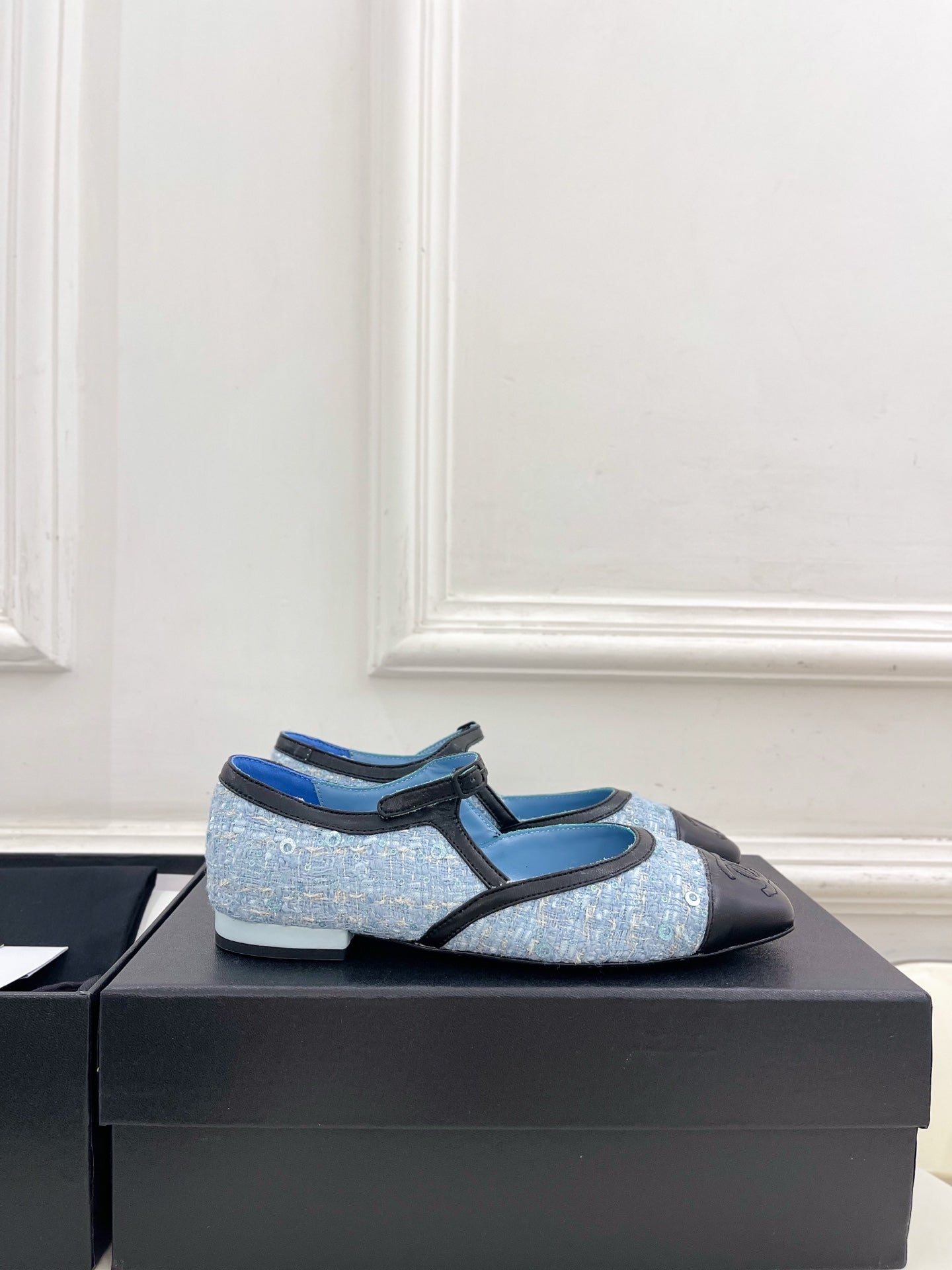 Chanel 2026 Mary Jane Flats Leather Sheepskin Tweed 831380