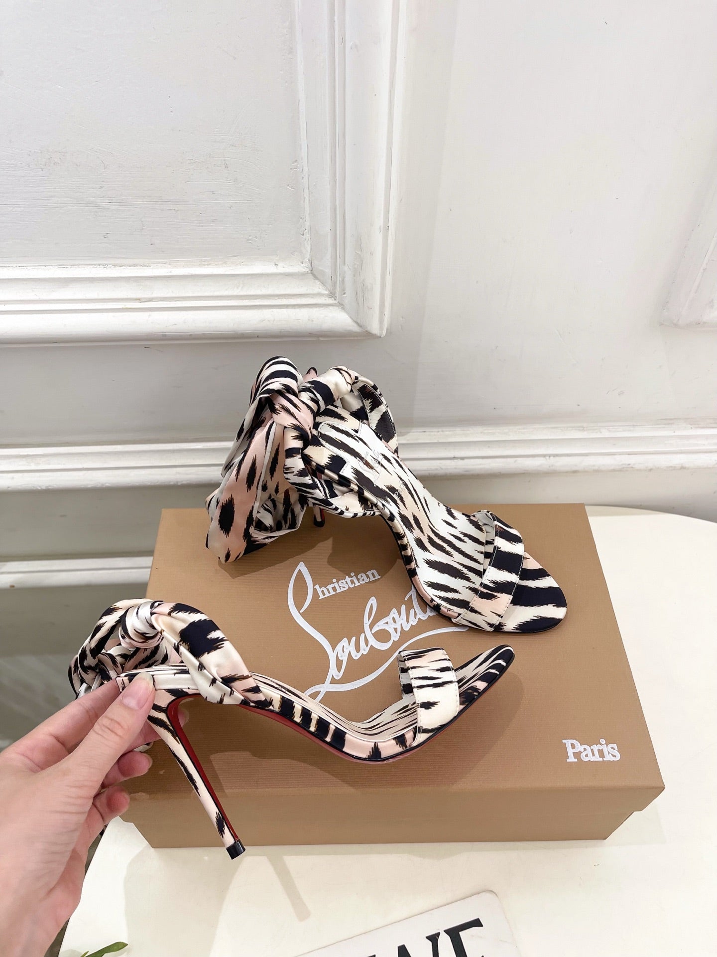 Christian Louboutin 2026 Sandale Du Désert 100mm Silk Fabric 831261