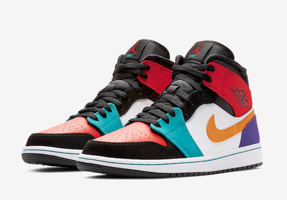 Jordan 1 Mid Multicolor 554724 Sneakers - Hall of Fame | Exclusive Drop