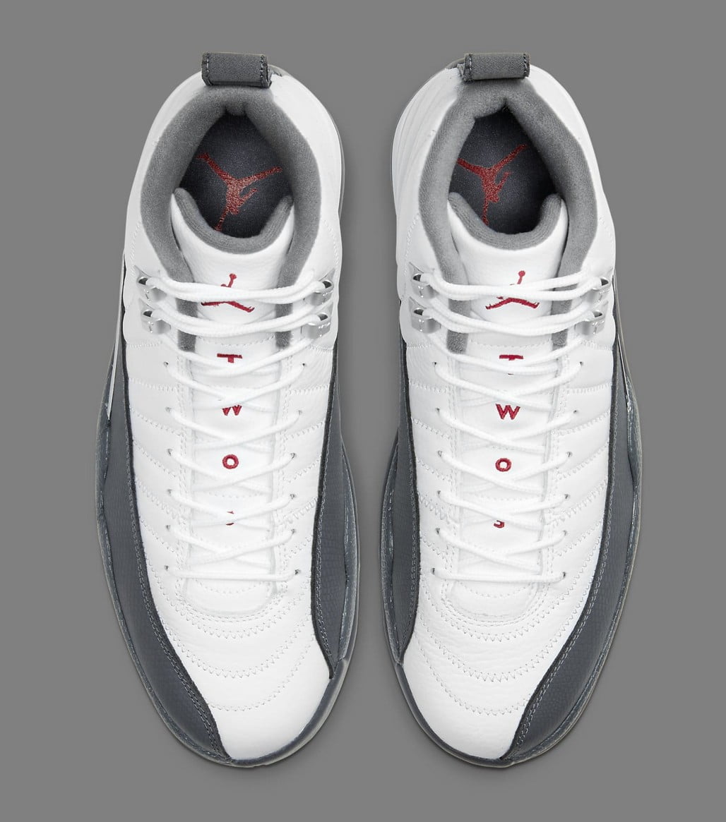 Jordan 12 Retro White Dark Grey Sneakers - Hype Release