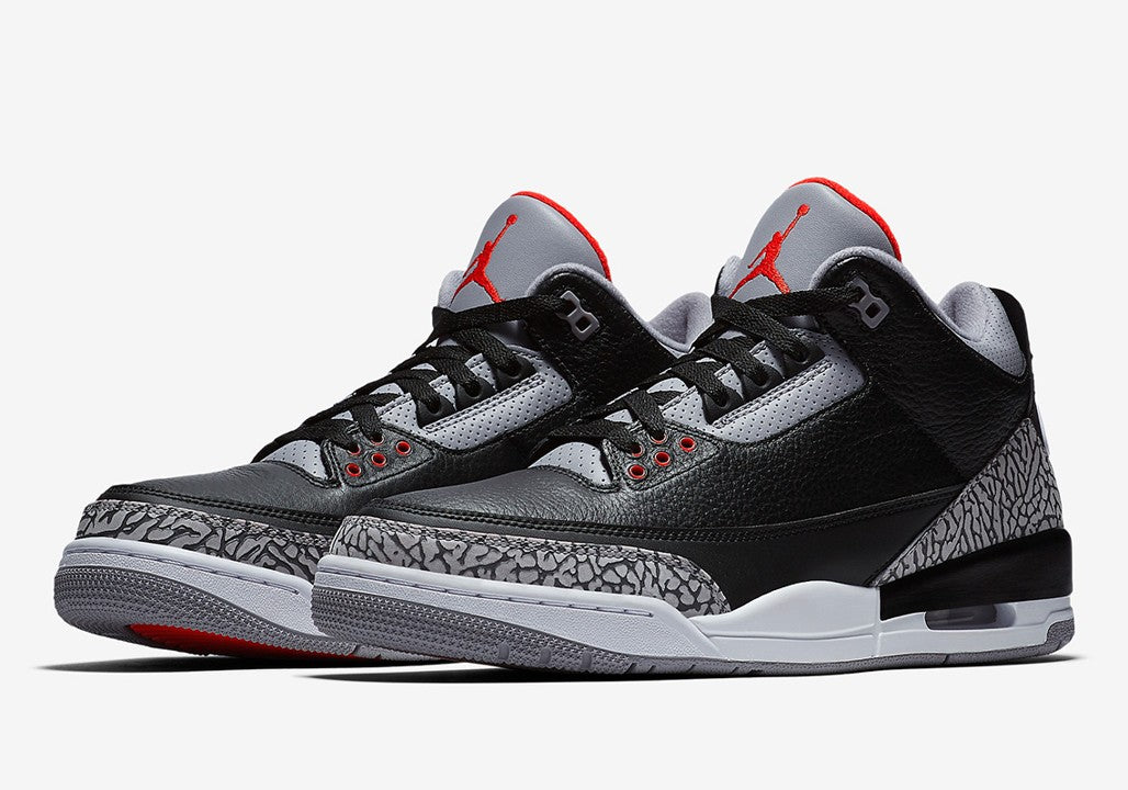 Jordan 3 Retro Black Cement Sneakers - Court Icon | Designer Kicks