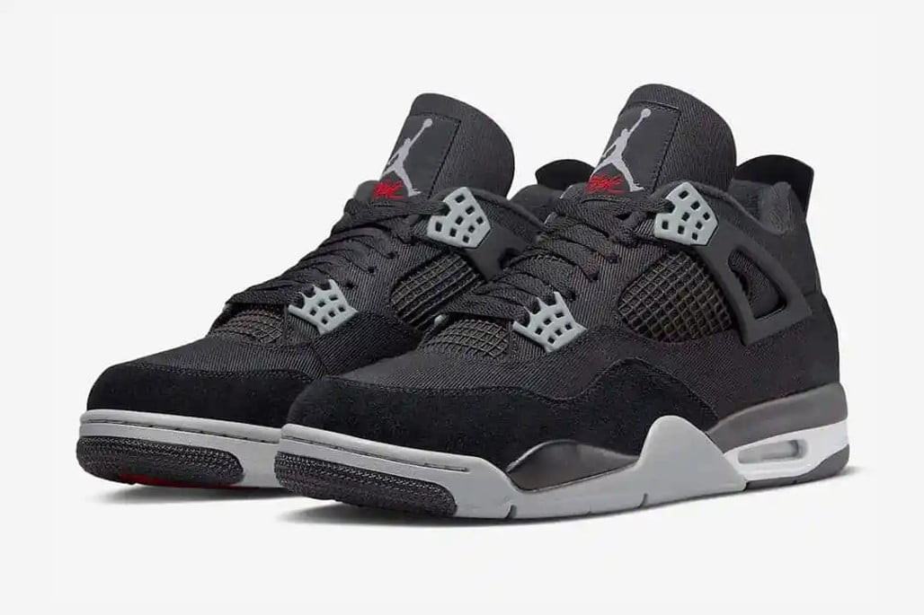 Jordan 4 Retro SE Black Canvas Sneakers - Cushioned Stride