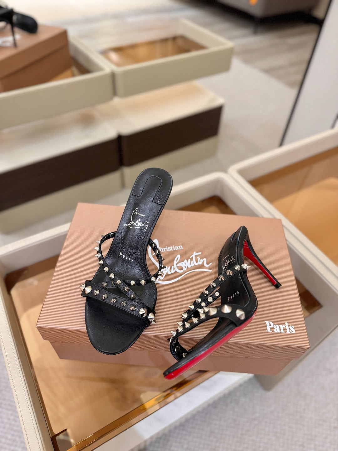 Christian Louboutin Tatoosh Spike 85mm Sandal Patent Leather 880061