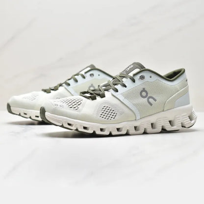On Running Cloud X Sneakers in Green White
